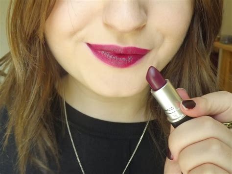 reddish plum lipstick.